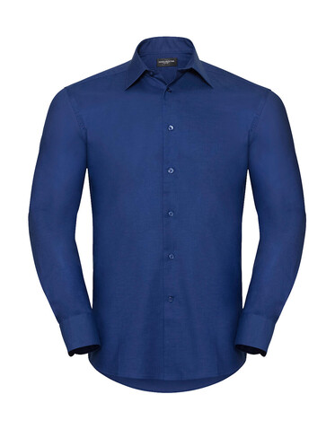 Russell Europe Oxford Shirt LS, Bright Royal, XL bedrucken, Art.-Nr. 710003066