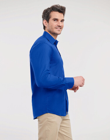 Russell Europe Oxford Shirt LS, White, 3XL bedrucken, Art.-Nr. 710000008