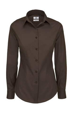 B & C Black Tie LSL/women Poplin Shirt, Coffee Bean, L bedrucken, Art.-Nr. 712427205 B & C Black Tie LSL/women Poplin Shirt, Coffee Bean, L bedrucken, Art.-Nr. 712427205