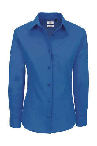 B &amp; C Heritage LSL/women Poplin Shirt, Blue Chip, S bedrucken, Art.-Nr. 714422033