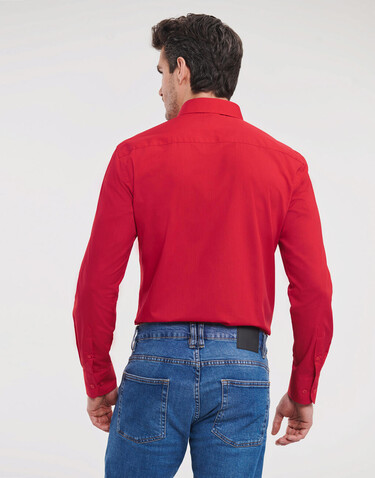 Russell Europe Tailored Poplin Shirt LS, Classic Red, L bedrucken, Art.-Nr. 717004015