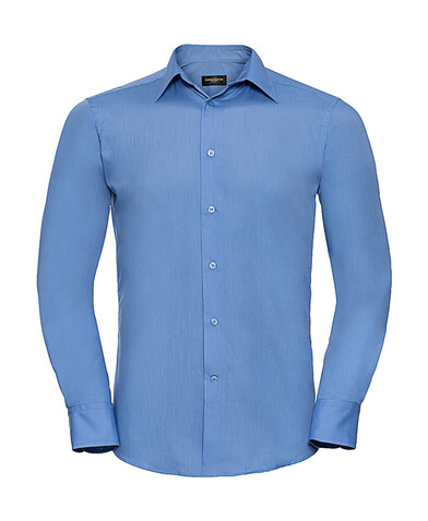 Russell Europe Tailored Poplin Shirt LS, White, S bedrucken, Art.-Nr. 717000003