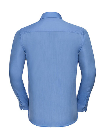 Russell Europe Tailored Poplin Shirt LS, Convoy Grey, S bedrucken, Art.-Nr. 717001273