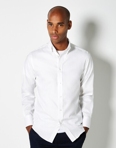 Kustom Kit Tailored Fit Premium Oxford Shirt, White, XL bedrucken, Art.-Nr. 720110006