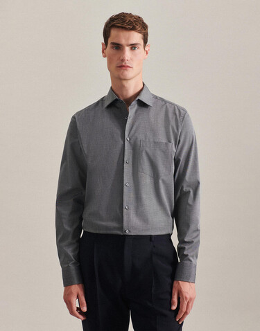 Seidensticker Seidensticker Regular Fit 1/1 Business Kent, Light Blue, 41 bedrucken, Art.-Nr. 724203263