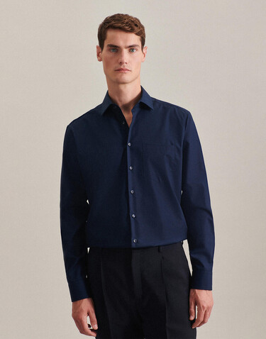 Seidensticker Seidensticker Regular Fit 1/1 Business Kent, Anthracite, 44 bedrucken, Art.-Nr. 724201406