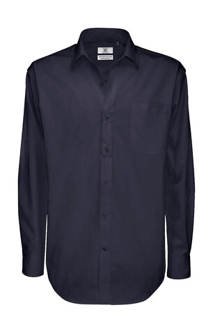 B &amp; C Sharp LSL/men Twill Shirt, Black, S bedrucken, Art.-Nr. 728421013