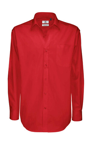 B &amp; C Sharp LSL/men Twill Shirt, Deep Red, 3XL bedrucken, Art.-Nr. 728424068