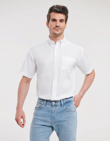 Russell Europe Oxford Shirt, Oxford Blue, M bedrucken, Art.-Nr. 731003262
