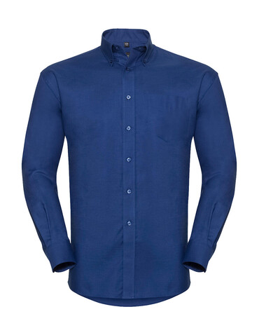 Russell Europe Oxford Shirt LS, Bright Royal, M bedrucken, Art.-Nr. 732003062