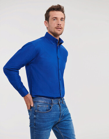 Russell Europe Oxford Shirt LS, Bright Navy, M bedrucken, Art.-Nr. 732002032 Russell Europe Oxford Shirt LS, Bright Navy, M bedrucken, Art.-Nr. 732002032