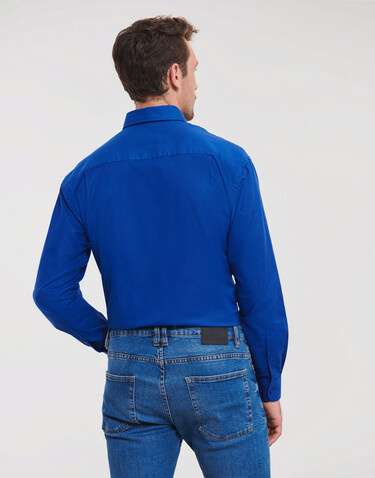 Russell Europe Oxford Shirt LS, Bright Royal, M bedrucken, Art.-Nr. 732003062