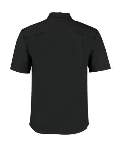 Kustom Kit Tailored Fit Mandarin Collar Shirt SSL, Black, 2XL bedrucken, Art.-Nr. 744111017