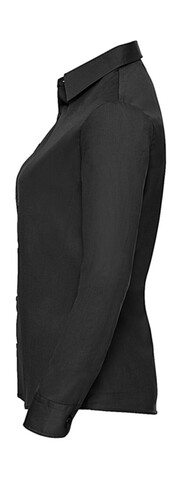 Russell Europe Ladies` Cotton Poplin Shirt LS, Black, L (40) bedrucken, Art.-Nr. 746001015