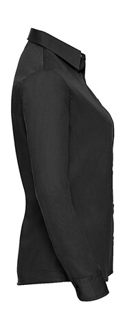 Russell Europe Ladies` Cotton Poplin Shirt LS, Black, XL (42) bedrucken, Art.-Nr. 746001016
