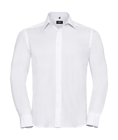 Russell Europe Tailored Ultimate Non-iron Shirt LS, White, S/15&quot; bedrucken, Art.-Nr. 758000001