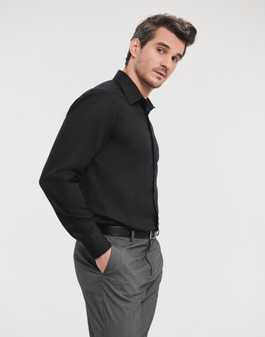 Russell Europe Tailored Ultimate Non-iron Shirt LS, Bright Sky, XL/17.5" bedrucken, Art.-Nr. 758003104