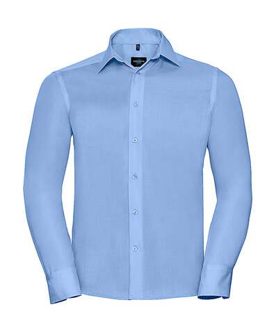 Russell Europe Tailored Ultimate Non-iron Shirt LS, Black, 4XL/19.5" bedrucken, Art.-Nr. 758001017