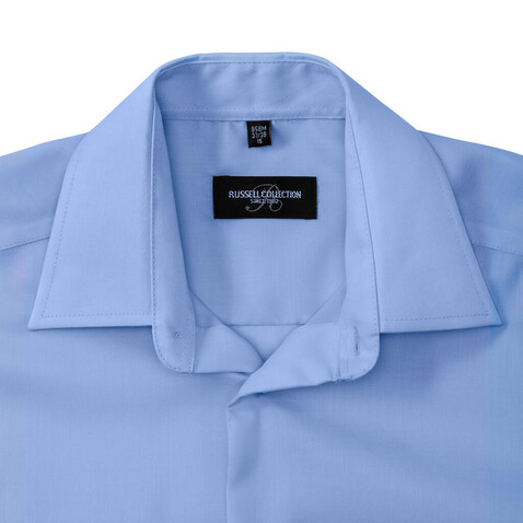Russell Europe Tailored Ultimate Non-iron Shirt LS, Bright Sky, XL/17.5" bedrucken, Art.-Nr. 758003104