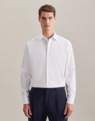 Seidensticker Seidensticker Shaped Fit 1/1 Business Kent, Mid Blue, 42 bedrucken, Art.-Nr. 758203155