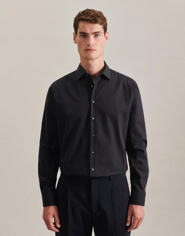 Seidensticker Seidensticker Shaped Fit 1/1 Business Kent, Black, 38 bedrucken, Art.-Nr. 758201011