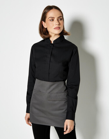 Kustom Kit Women`s Tailored Fit Mandarin Collar Shirt, Black, S bedrucken, Art.-Nr. 759111012
