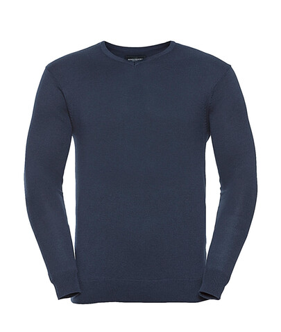 Russell Europe Men`s V-Neck Knitted Pullover, Black, 2XS bedrucken, Art.-Nr. 762001011