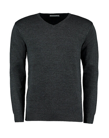 Kustom Kit Classic Fit Arundel V Neck Sweater, Graphite, XS bedrucken, Art.-Nr. 762111312