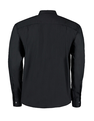 Kustom Kit Tailored Fit Mandarin Collar Shirt, Black, M bedrucken, Art.-Nr. 764111014