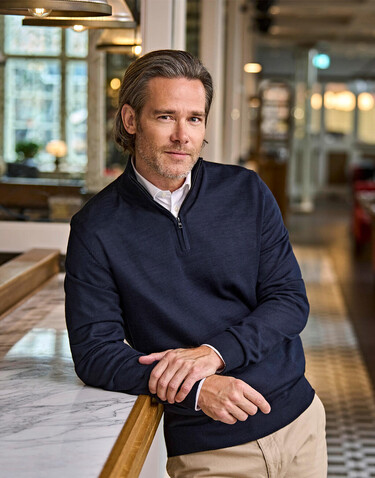 Tee Jays Men`s Half Zip, Black, S bedrucken, Art.-Nr. 765541013