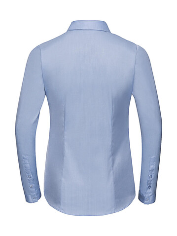 Russell Europe Ladies` LS Herringbone Shirt, White, XS (34) bedrucken, Art.-Nr. 769000002