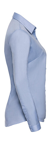 Russell Europe Ladies` LS Herringbone Shirt, Light Blue, 2XL (44) bedrucken, Art.-Nr. 769003217