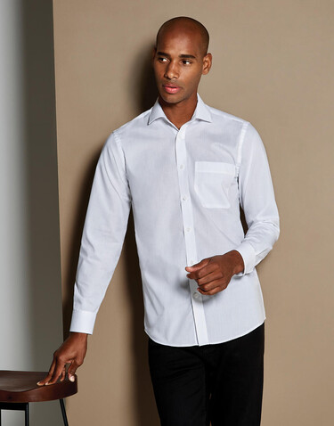 Kustom Kit Tailored Fit Poplin Shirt, Light Blue, M/15.5" bedrucken, Art.-Nr. 771113214