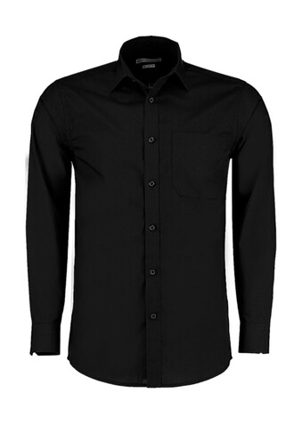 Kustom Kit Tailored Fit Poplin Shirt, Black, S/14.5" bedrucken, Art.-Nr. 771111013