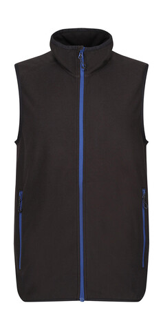 Regatta Navigate Fleece Bodywarmer, Black/New Royal, 3XL bedrucken, Art.-Nr. 774171498