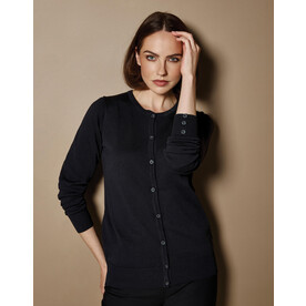 Kustom Kit Women`s Classic Fit Arundel Crew Neck Cardigan, Black, 2XS bedrucken, Art.-Nr. 775111011