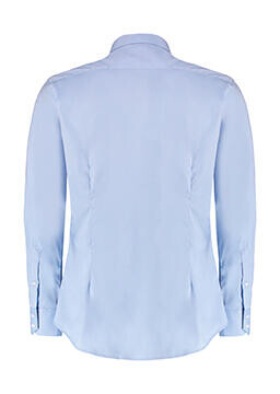 Kustom Kit Slim Fit Stretch Oxford Shirt LS, White, XS bedrucken, Art.-Nr. 776110002