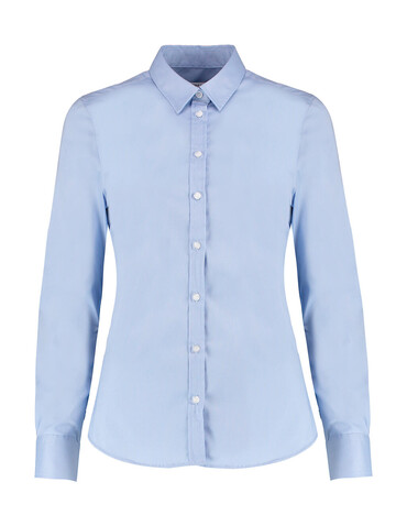 Kustom Kit Women`s Tailored Fit Stretch Oxford Shirt LS, White, 2XS bedrucken, Art.-Nr. 777110001