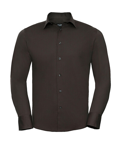 Russell Europe Fitted Stretch Shirt LS, White, S bedrucken, Art.-Nr. 786000003