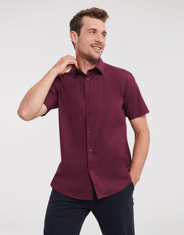 Russell Europe Fitted Stretch Shirt, White, S bedrucken, Art.-Nr. 787000003
