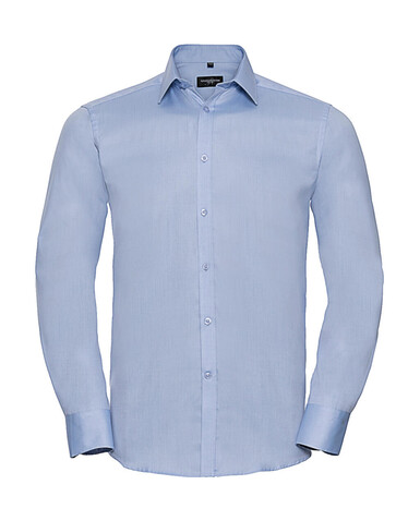 Russell Europe Men`s LS Herringbone Shirt, White, S (15&quot;) bedrucken, Art.-Nr. 789000003