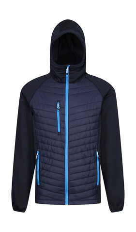 Regatta Men’s Navigate Hybrid Hooded Jacket, Navy/French Blue, XL bedrucken, Art.-Nr. 790172606