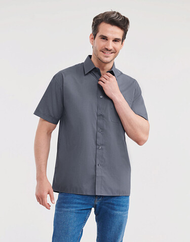 Russell Europe Poplin Shirt, Convoy Grey, L bedrucken, Art.-Nr. 792001275