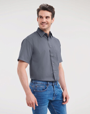 Russell Europe Poplin Shirt, Convoy Grey, L bedrucken, Art.-Nr. 792001275