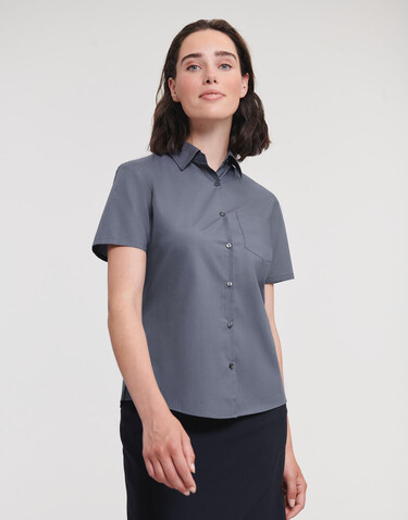 Russell Europe Ladies` Poplin Shirt, Corporate Blue, 2XL (44) bedrucken, Art.-Nr. 793002337