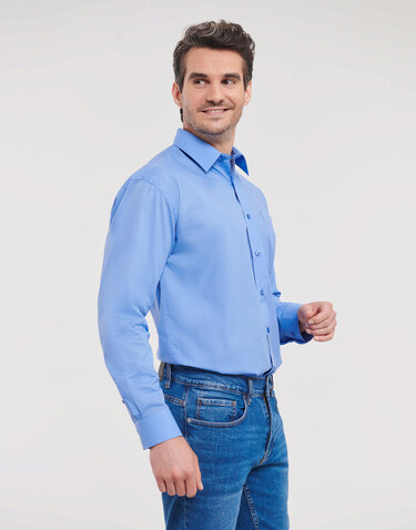 Russell Europe Poplin Shirt LS, Classic Red, S bedrucken, Art.-Nr. 794004013