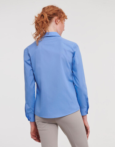 Russell Europe Ladies` LS Poplin Shirt, White, XS (34) bedrucken, Art.-Nr. 795000002