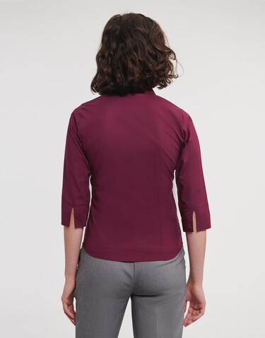 Russell Europe Ladies` 3/4 Sleeve Easy Care Fitted Shirt, White, XS bedrucken, Art.-Nr. 796000002
