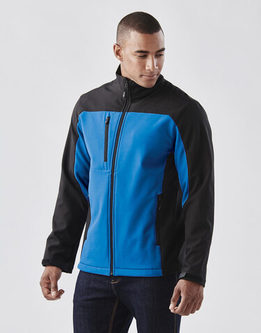 StormTech Men`s Cascades Softshell, Azure/Black, M bedrucken, Art.-Nr. 796183564