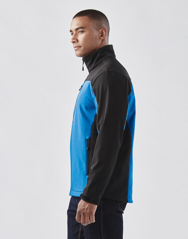 StormTech Men`s Cascades Softshell, Azure/Black, M bedrucken, Art.-Nr. 796183564